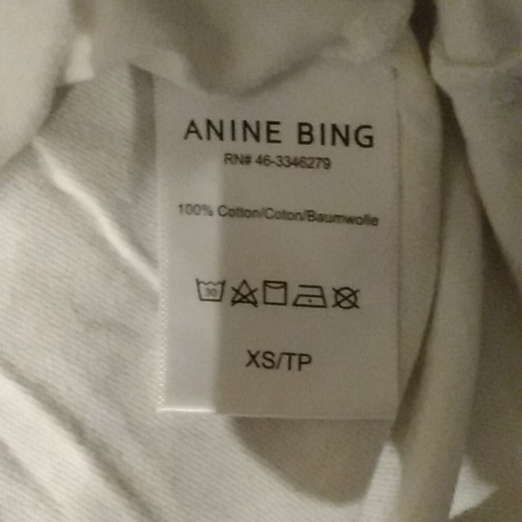 Anine Bing white tshirt size xs - Picture 3 of 4